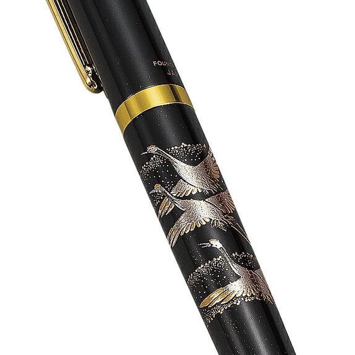 Yamanaka Lacquer Ware MAKI-E Urushi Lacquer Fountain Pen - Crane -